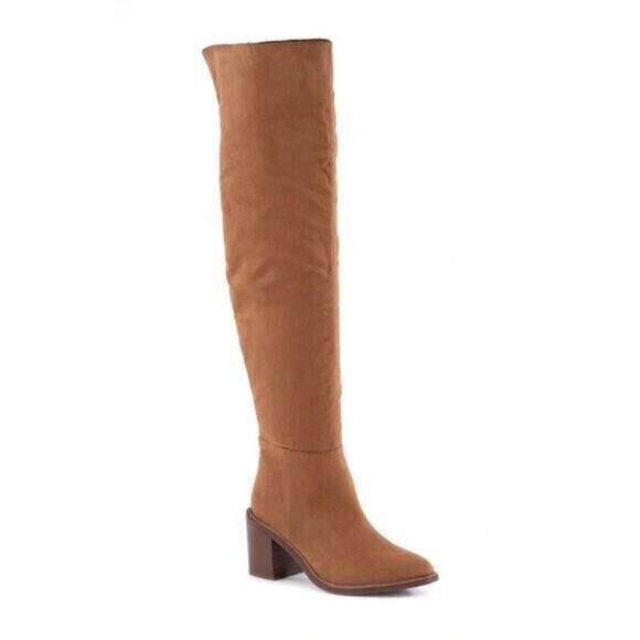 Seychelles NWOB Women's Zip Side Over-The-Knee Tall Boot Cognac Tan Size 6.5 - Picture 1 of 8